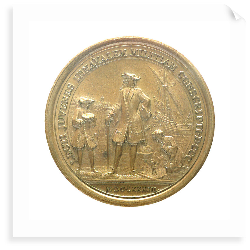 Medal commemorating eight hundred naval cadets enrolled for service in the war navy; reverse by L.I.