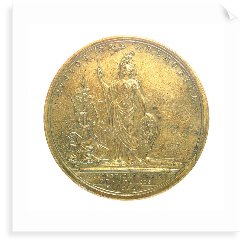 Medal commemorating the Expedition to Brest, 1694; reverse by H. Roussel
