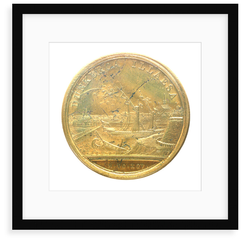 Medal commemorating the bombardment of Dunkirk, 1695; reverse by J. Mauger