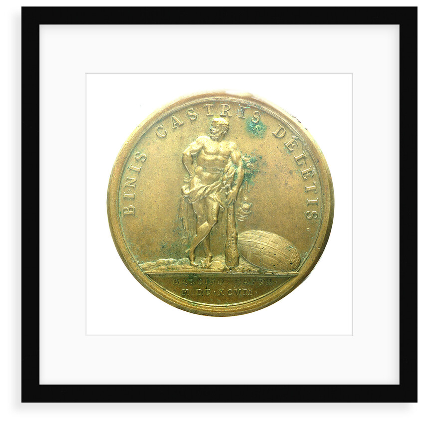 Medal commemorating the capture of Barcelona, 1697; reverse by J. Mauger