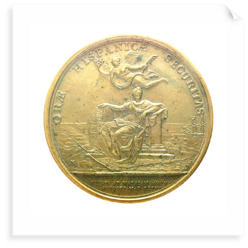 Medal commemorating the action off Malaga, 1704; reverse by J.A. Meisonie