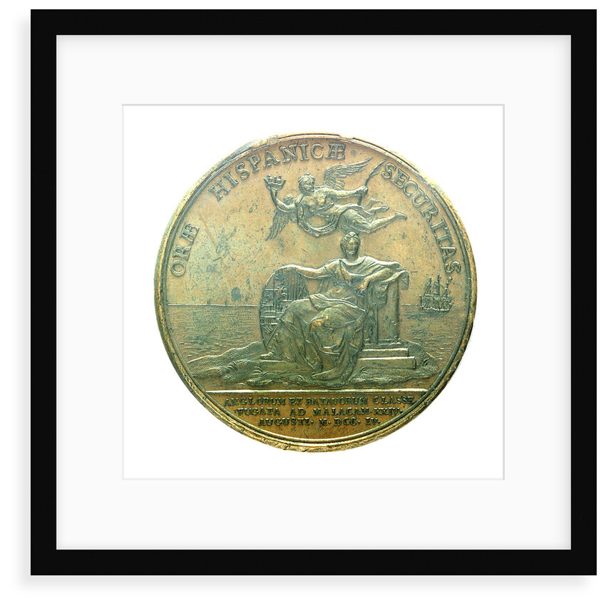 Medal commemorating the action off Malaga, 1704; reverse by T. Bernard