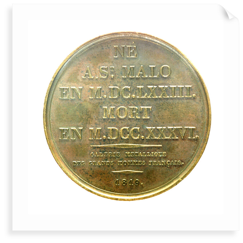 Medal commemorating Admiral René Duguay-Trouin (1673-1736) by Armand Auguste Caqu