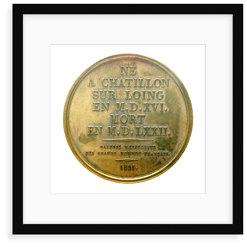 Medal commemorating Admiral Gaspard de Coligny (1516-1572); reverse by R. Gayrard