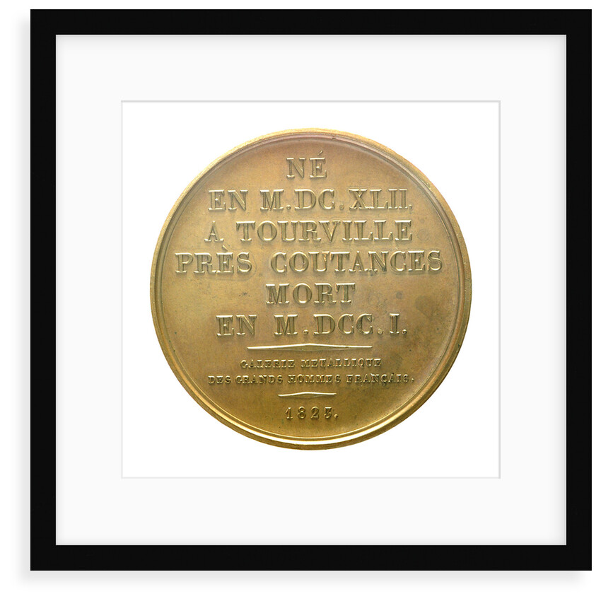 Medal commemorating Admiral Anne Hilarion de Contentin, Comte de Tourville (1642-1701); reverse by J.A. Pingret