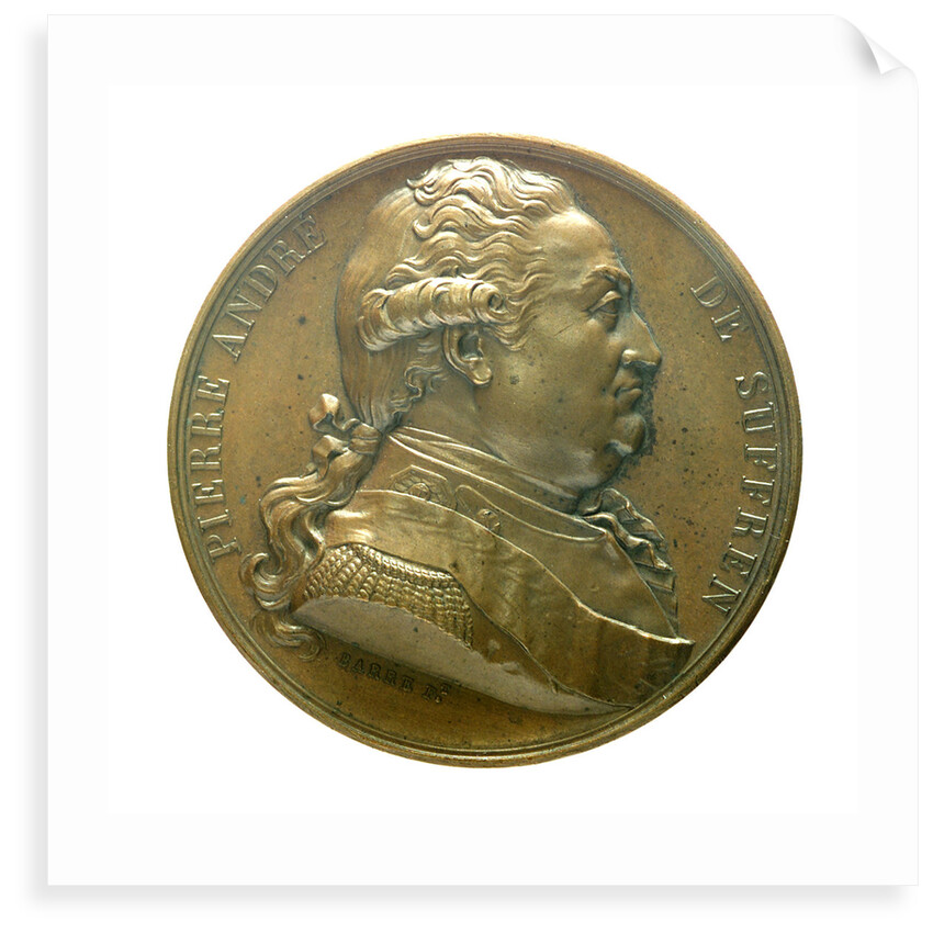 Medal commemorating Admiral de Suffren (1726-1788); obverse by J.J. Barre