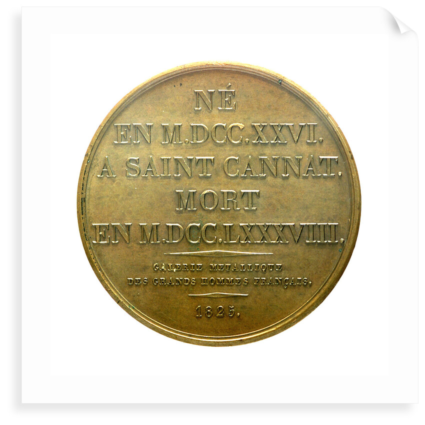 Medal commemorating Admiral de Suffren (1726-1788); reverse by J.J. Barre