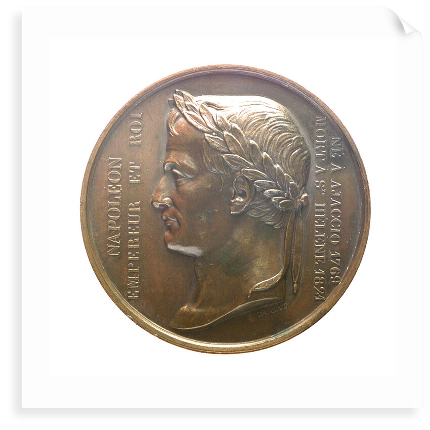 Medal commemorating the translation of the body of Napoleon from St Helena to Les Invalides, 1840; obverse by Emile Rogat