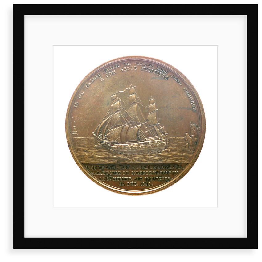 Medal commemorating the translation of the body of Napoleon from St Helena to Les Invalides, 1840; reverse by Emile Rogat