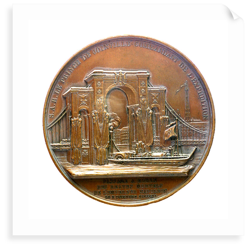 Medal commemorating the translation of the body of Napoleon to Rouen; reverse by Alexis Joseph Depaulis