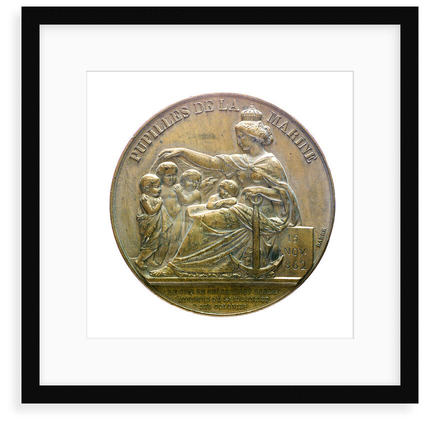 Medal commemorating a naval orphanage; reverse by J.J. Barre