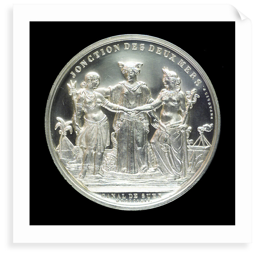 Medal commemorating the opening of the Suez Canal, 1869; reverse by E.A. Oudin