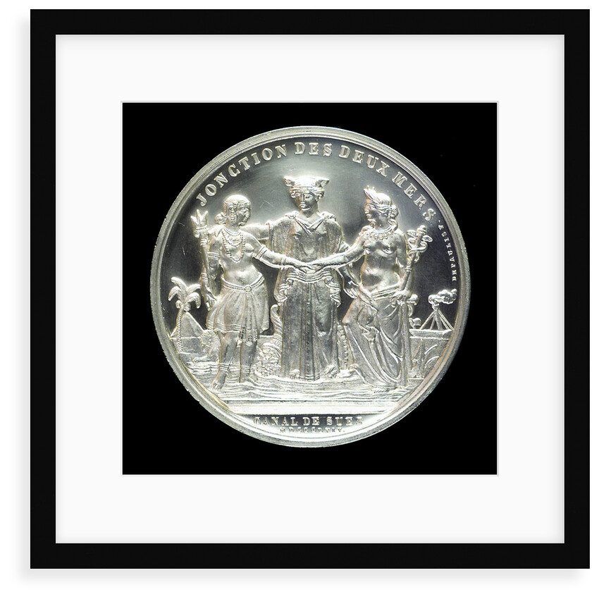 Medal commemorating the opening of the Suez Canal, 1869; reverse by E.A. Oudin