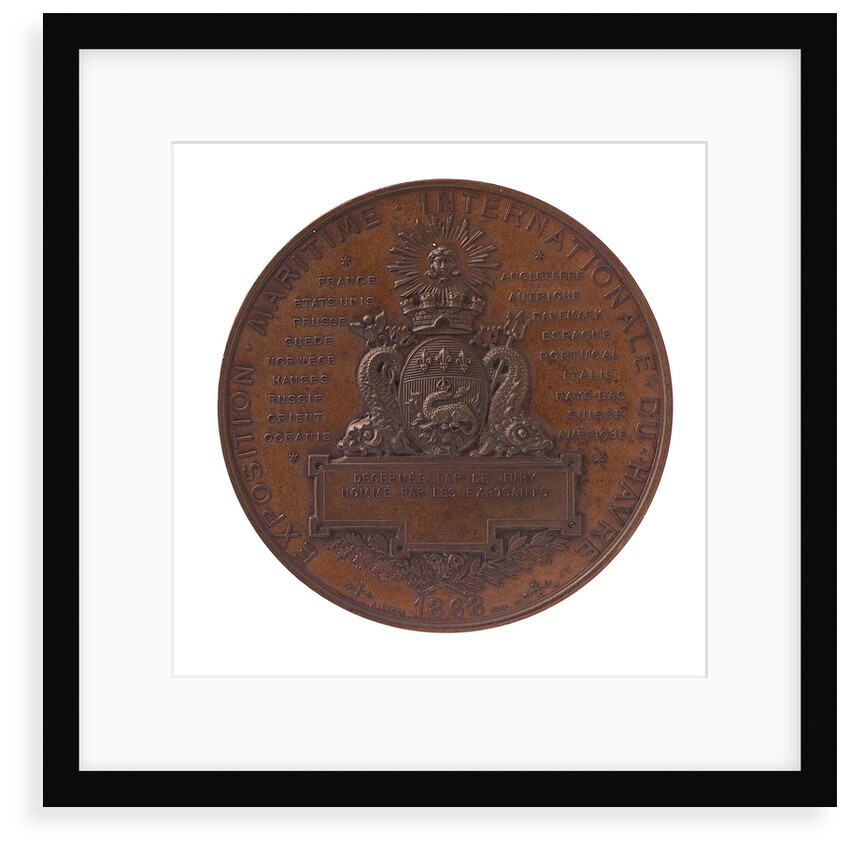 Medal commemorating the International Maritime Exhibition, Havre, 1868; reverse by C. Trotin