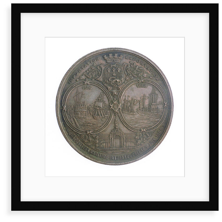 Medal commemorating the International Maritime Exhibition, Havre, 1868; reverse by A. Hamel