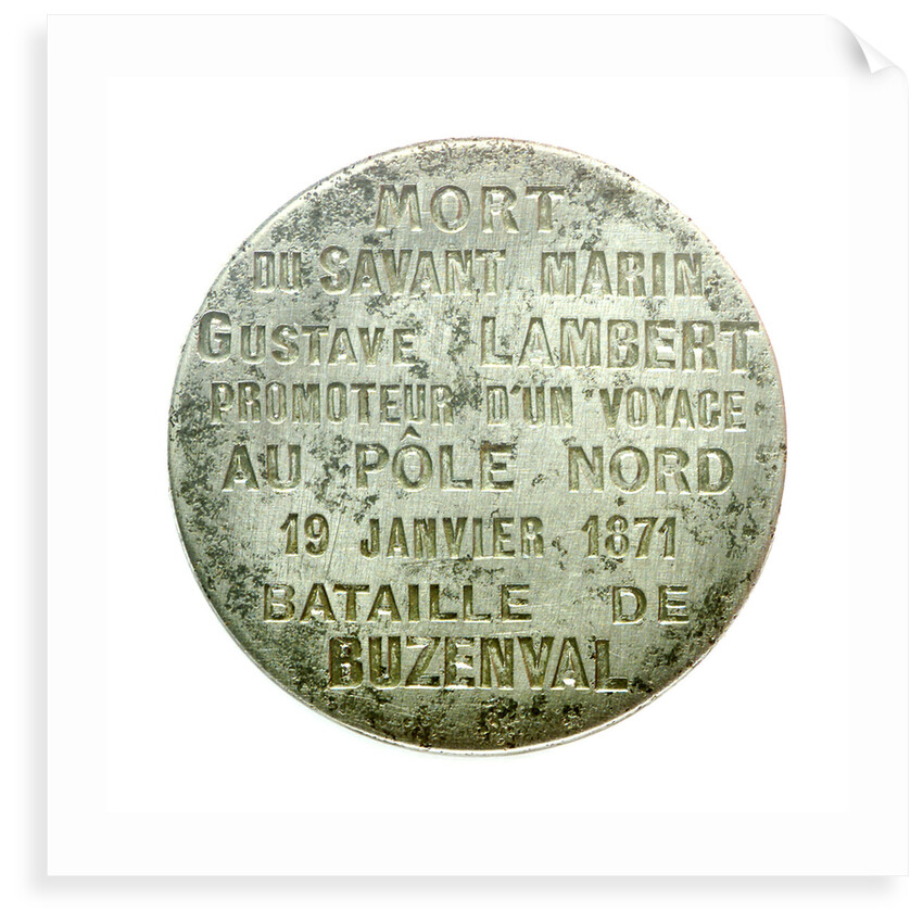 Medal die commemorating the siege of Paris, 1870-1871 and G Lambert, the explorer; obverse by unknown