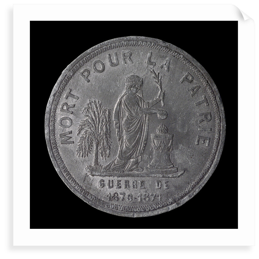 Medal commemorating the siege of Paris, 1870-1871 and death of Lieutenant Edgard Saisset; obverse by unknown
