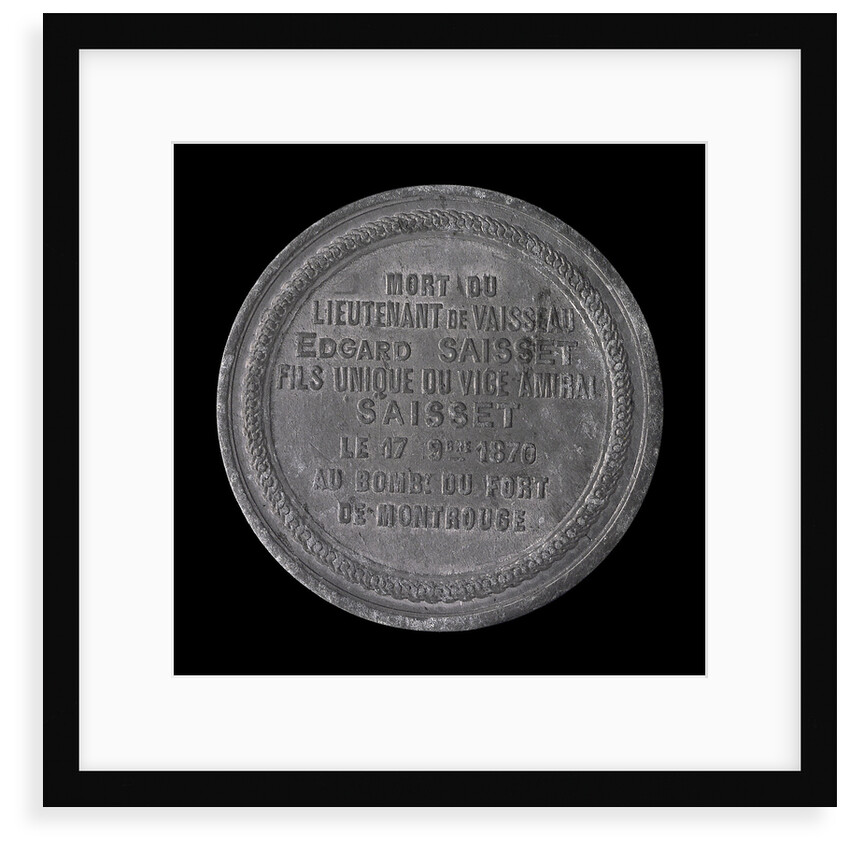 Medal commemorating the siege of Paris, 1870-1871 and death of Lieutenant Edgard Saisset; reverse by Unknown
