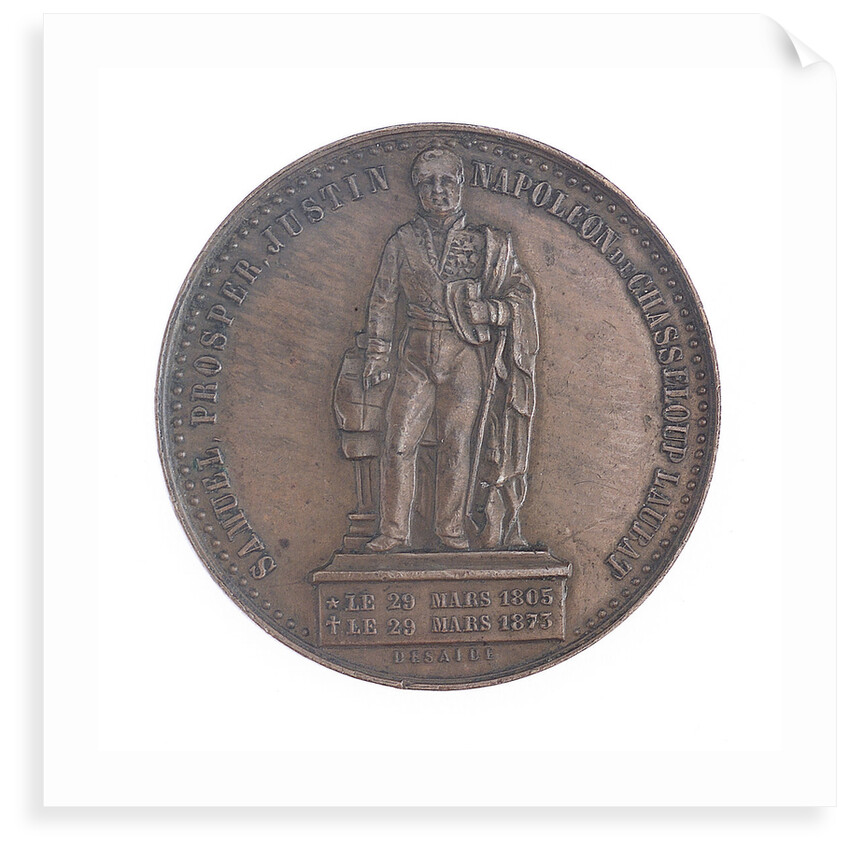Medal commemorating  Admiral Justin-Napoleon Chasseloup-Laubat (1805-1873); obverse by A. Desaide