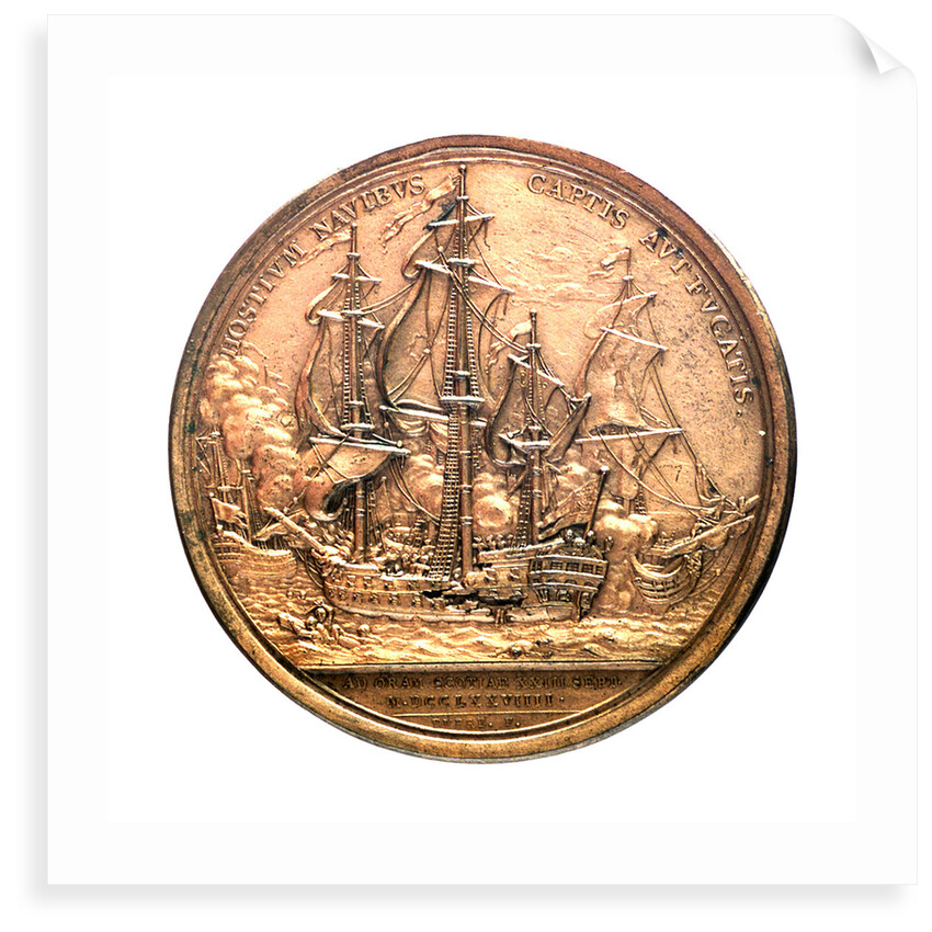 Medal commemorating the action off Flamborough Head, 1779 and Commodore John Paul Jones (1747-1792); reverse by Augustin Dupr