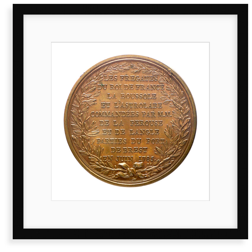 Medal commemorating the expedition of 'Boussole' and 'Astrolabe', frigates; reverse by B. Duvivier