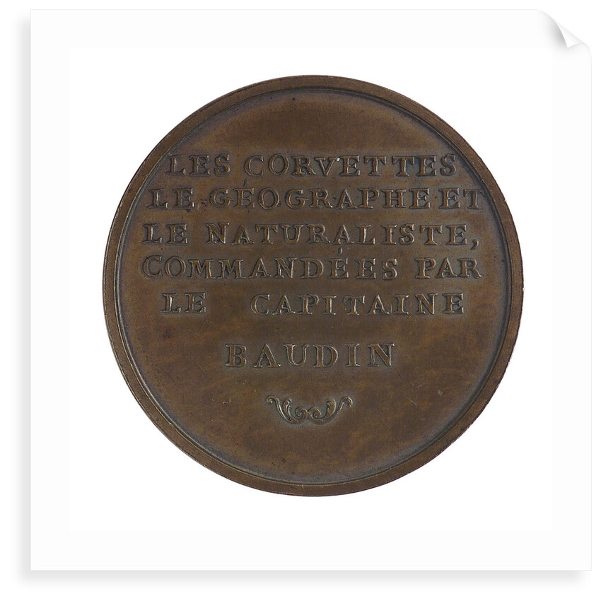 Medal commemorating Captain Nicholas Baudin's expedition to New Holland (Australia), 1801; reverse by P.A. Montagny