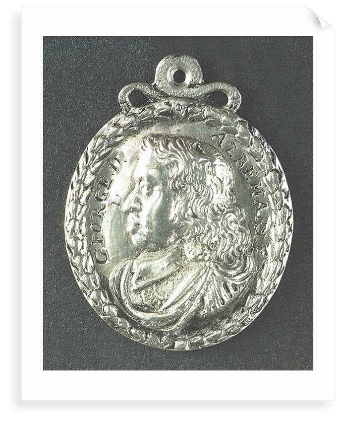 Medal commemorating Admiral General George Monk (1608-70): 1st Duke of Albemarle; obverse by unknown