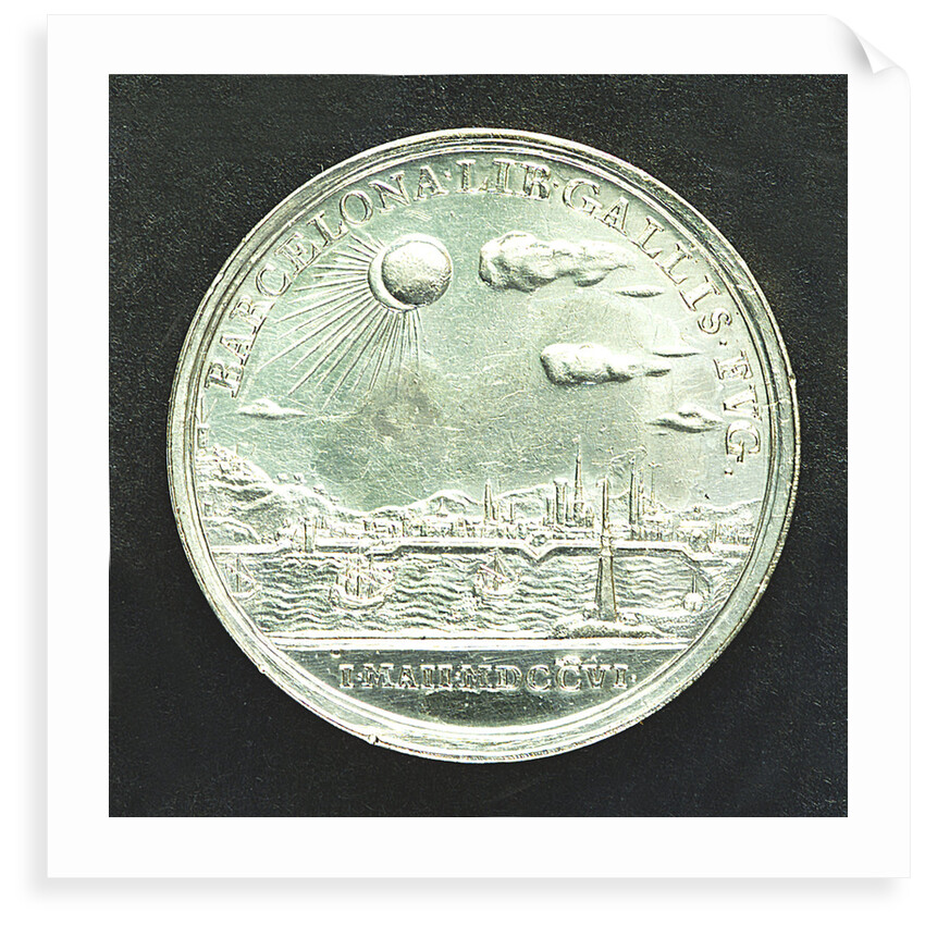 Medal commemorating Barcelona relieved, 1706; reverse by J. Croker