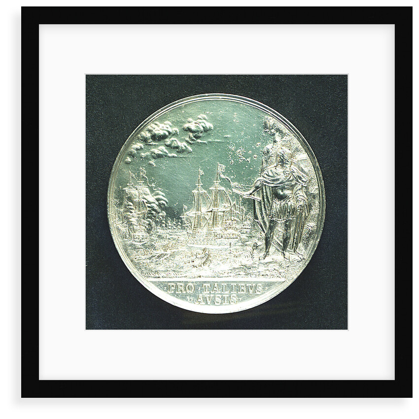 Naval reward medal commemorating the Battle of Lowestoft, 1665; reverse by J. Roettier