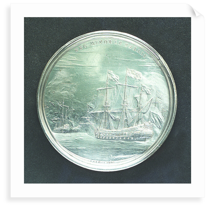 Medal commemorating the Battle of Lowestoft, 1665; reverse by J. Roettier