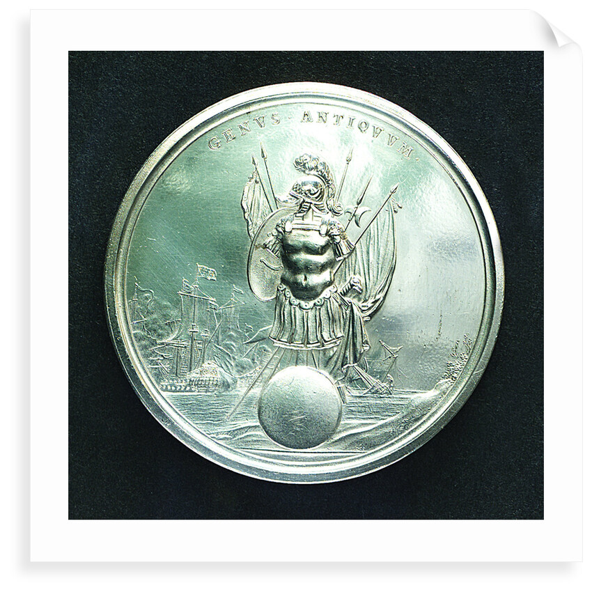 Medal commemorating the Battle of Lowestoft, 1665; reverse by J. Roettier