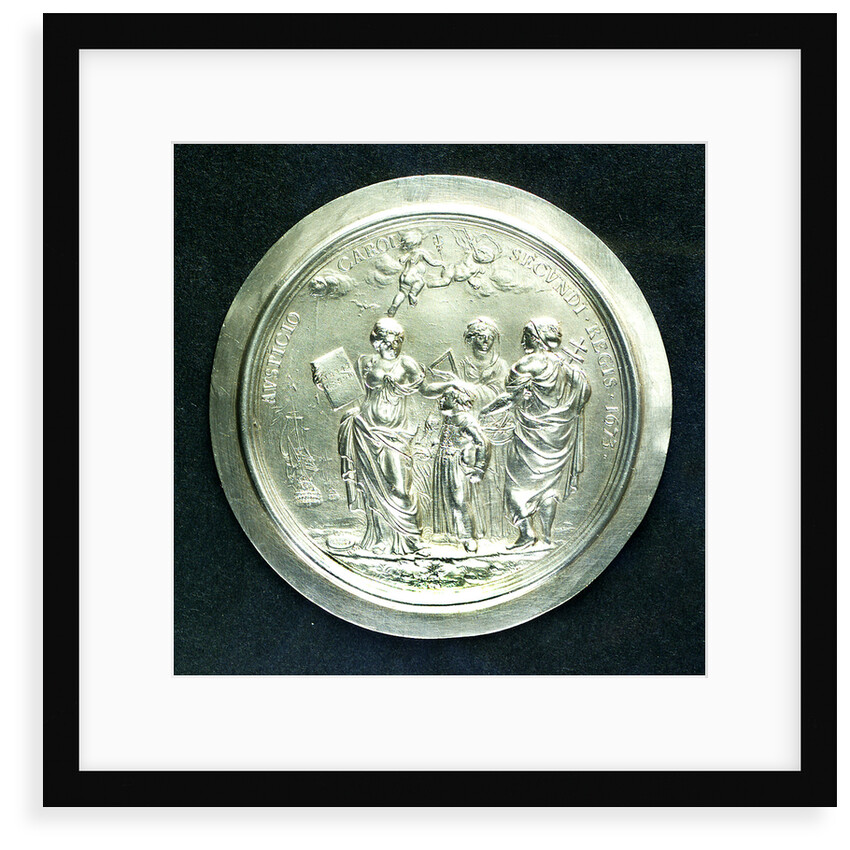 Medal commemorating Christ's Hospital; obverse by J. Roettier