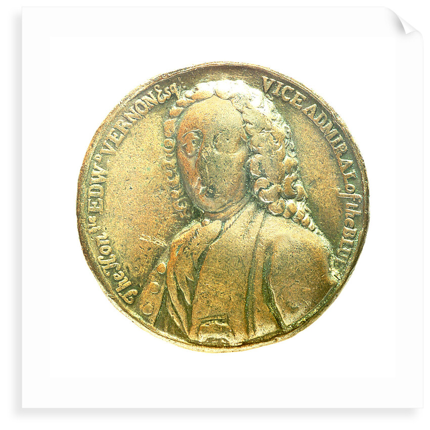 Medal commemorating Admiral Edward Vernon (1684-1757); obverse by unknown