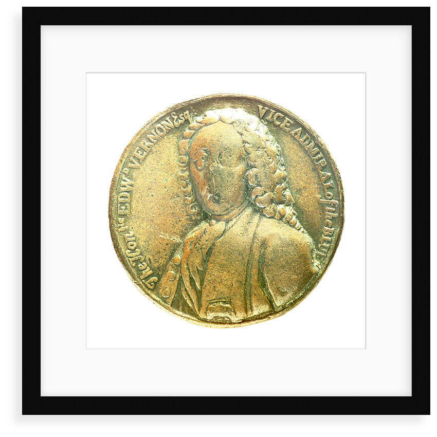 Medal commemorating Admiral Edward Vernon (1684-1757); obverse by unknown