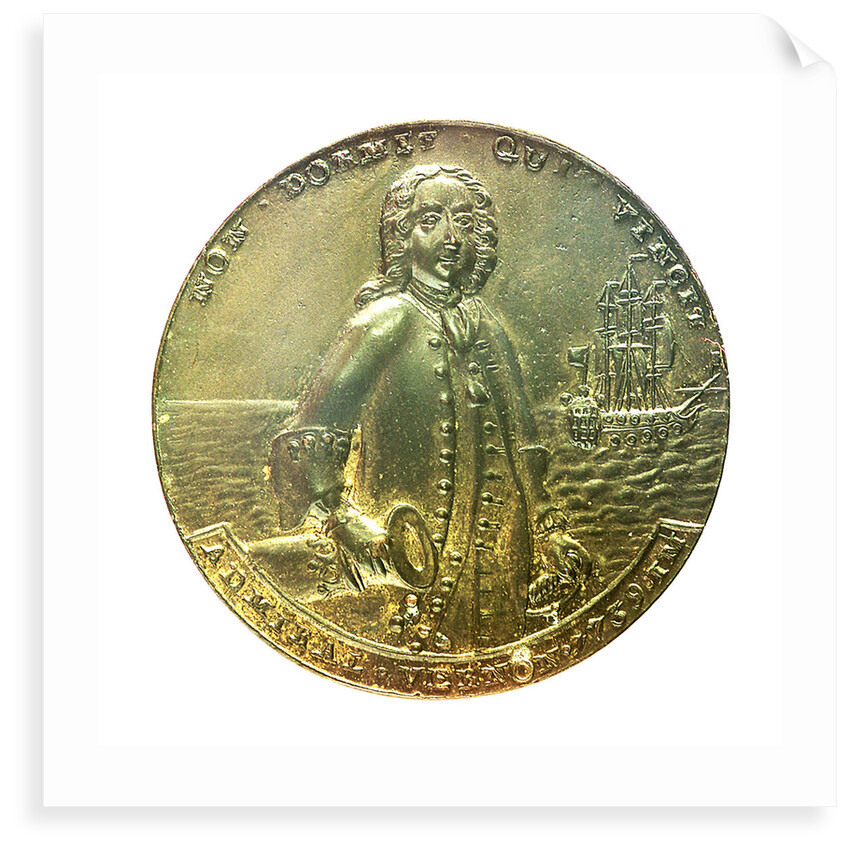 Medal commemorating Admiral Edward Vernon (1684-1757); obverse by unknown