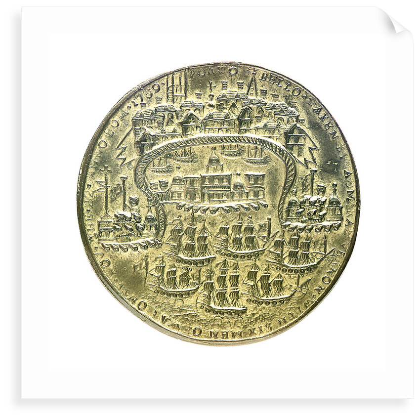 Medal commemorating Admiral Edward Vernon (1684-1757) and the capture of Porto Bello, 1739; reverse by unknown