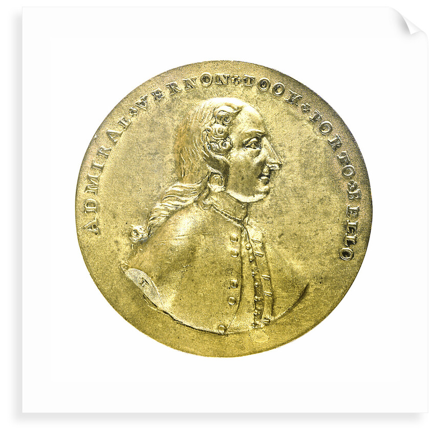 Medal commemorating Admiral Edward Vernon (1684-1757) and the capture of Porto Bello, 1739; obverse by unknown