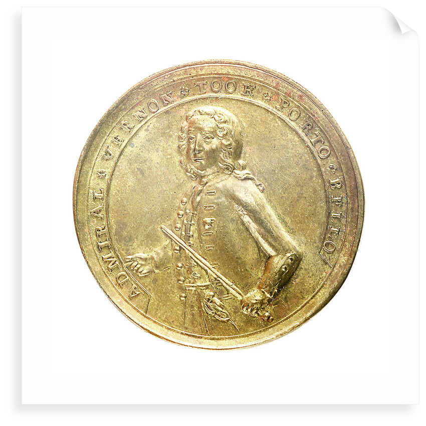 Medal commemorating Admiral Edward Vernon (1684-1757) and the capture of Porto Bello, 1739; obverse by unknown