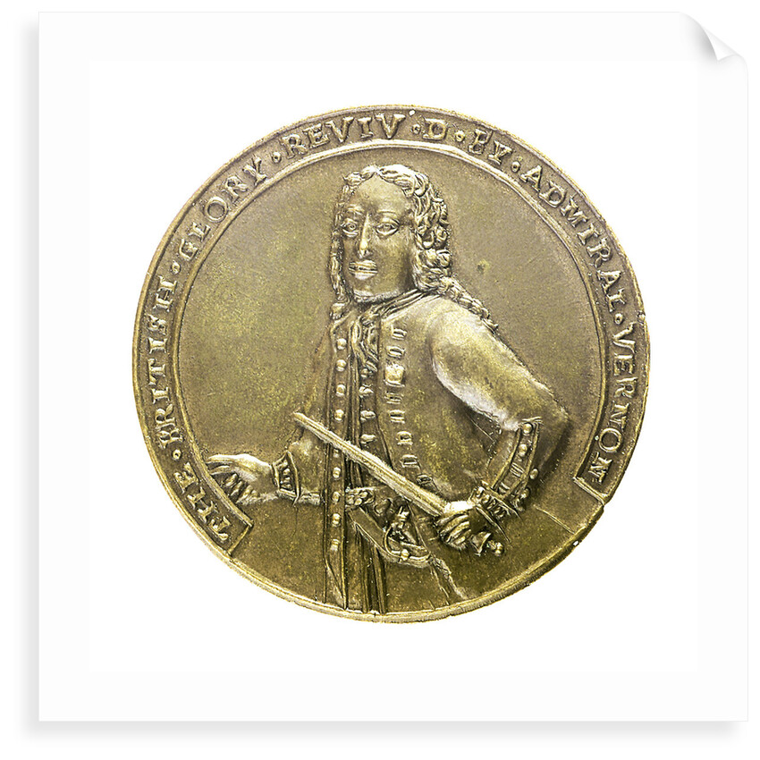 Medal commemorating Admiral Edward Vernon (1684-1757) and the capture of Porto Bello, 1739; obverse by unknown