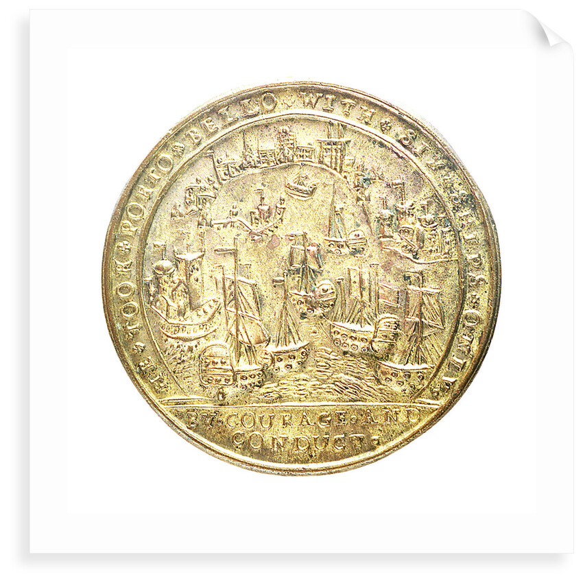 Medal commemorating Admiral Edward Vernon (1684-1757) and the capture of Porto Bello, 1739; reverse by unknown