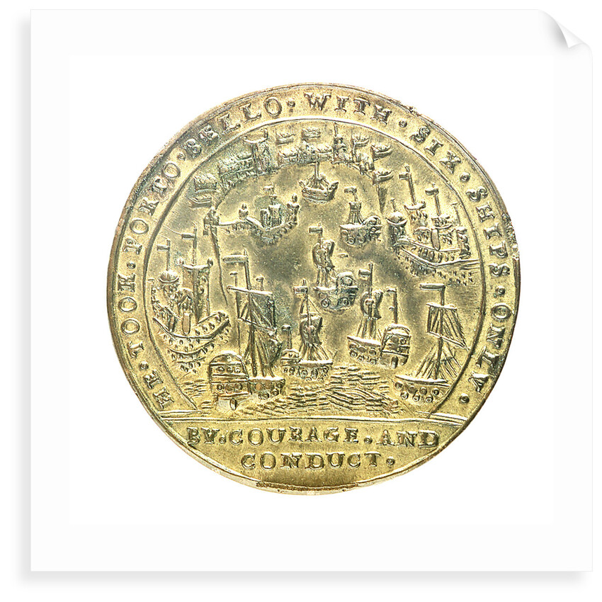 Medal commemorating Admiral Edward Vernon (1684-1757) and the capture of Porto Bello, 1739; reverse by unknown