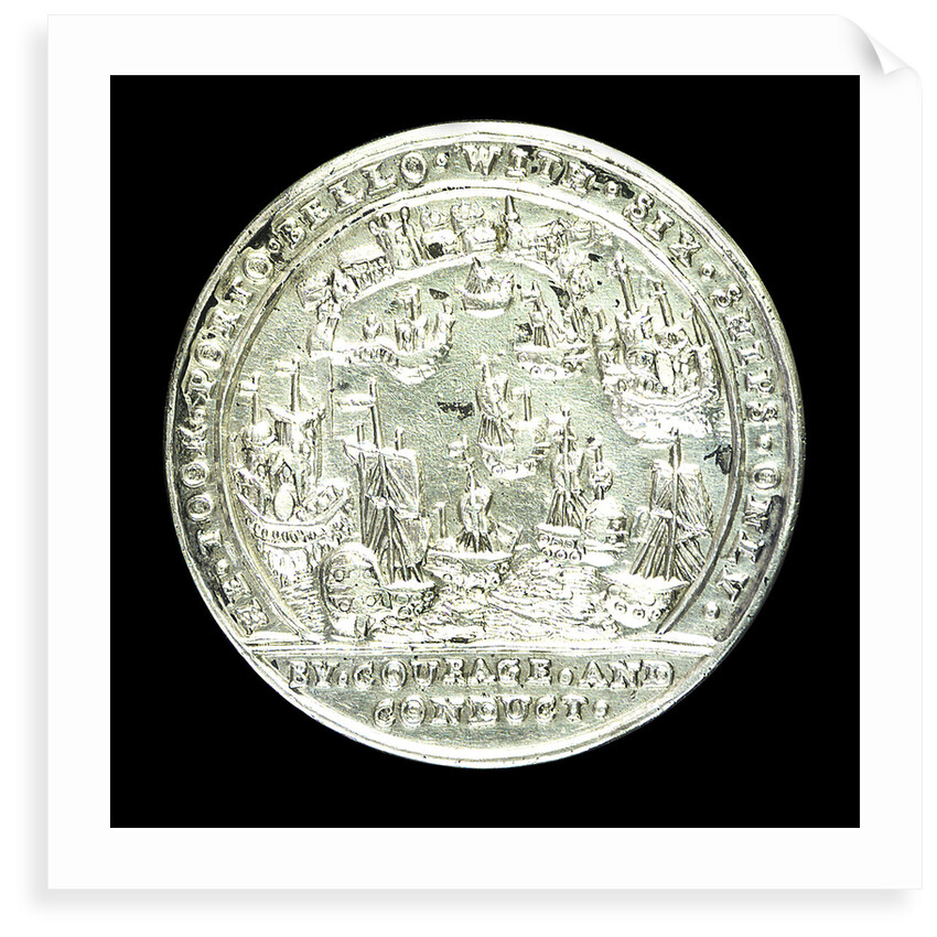 Medal commemorating Admiral Edward Vernon (1684-1757) and the capture of Porto Bello, 1739; reverse by unknown