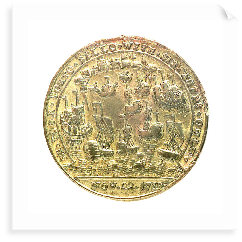 Medal commemorating Admiral Edward Vernon (1684-1757) and the capture of Porto Bello, 1739; reverse by unknown