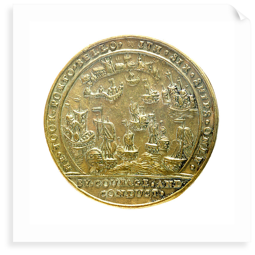 Medal commemorating Admiral Edward Vernon (1684-1757) and the capture of Porto Bello, 1739; reverse by unknown