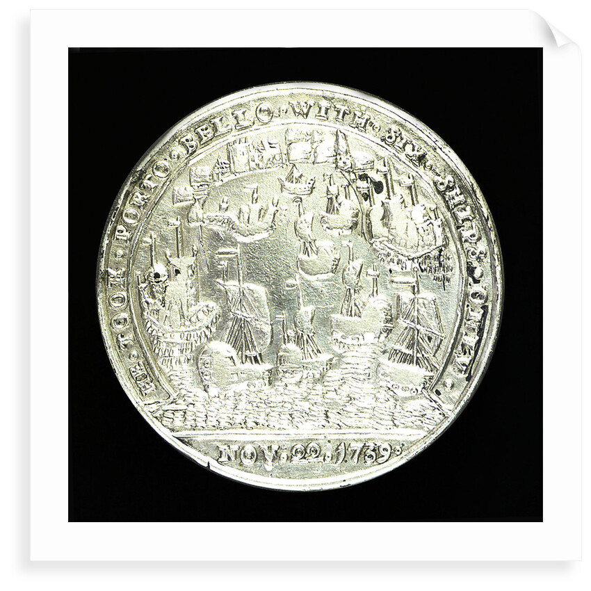 Medal commemorating Admiral Edward Vernon (1684-1757) and the capture of Porto Bello, 1739; reverse by unknown