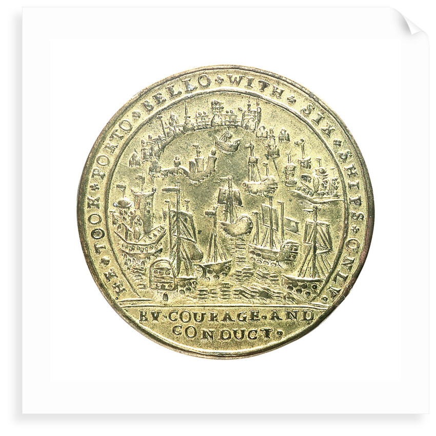 Medal commemorating Admiral Edward Vernon (1684-1757) and the capture of Porto Bello, 1739; reverse by unknown