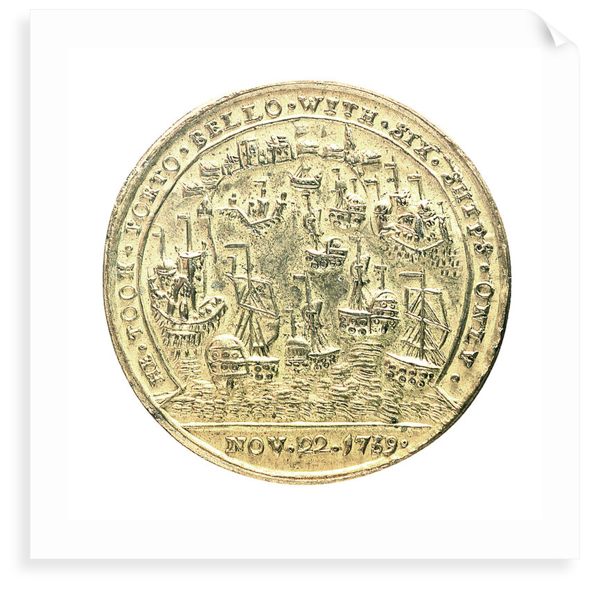 Medal commemorating Admiral Edward Vernon (1684-1757) and the capture of Porto Bello, 1739; reverse by unknown
