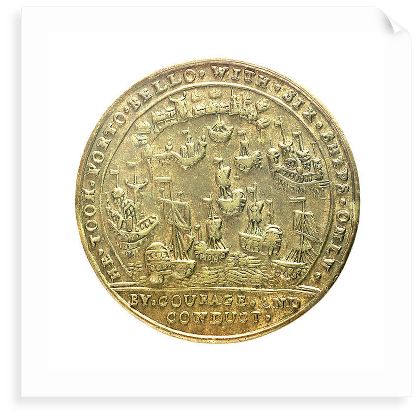 Medal commemorating Admiral Edward Vernon (1684-1757) and the capture of Porto Bello, 1739; reverse by unknown