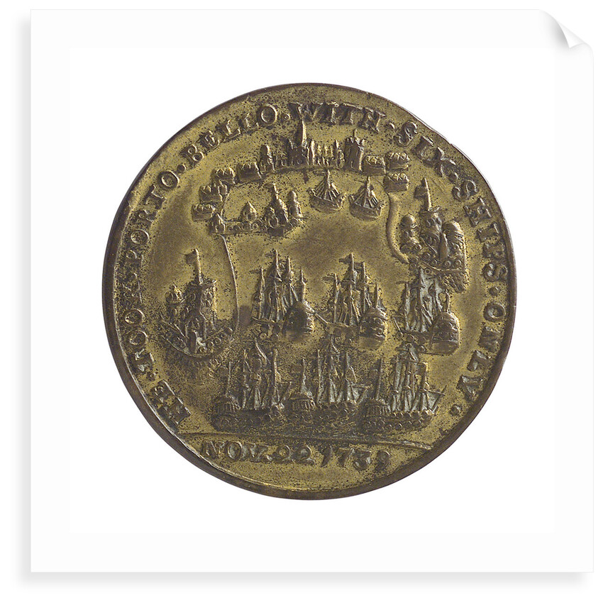 Medal commemorating Admiral Edward Vernon (1684-1757) and the capture of Porto Bello, 1739; reverse by Unknown