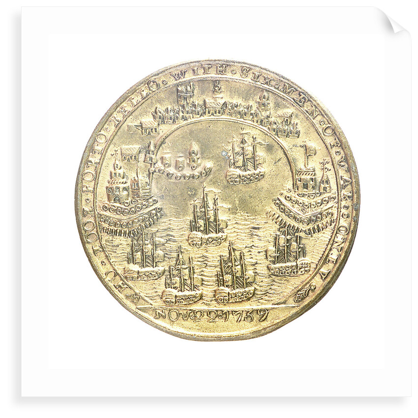 Medal commemorating Admiral Edward Vernon (1684-1757) and the capture of Porto Bello, 1739; reverse by Unknown